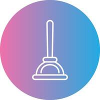 Plunger Line Gradient Circle Icon vector