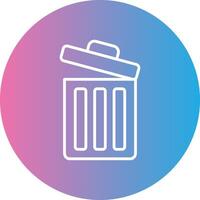 Trash Line Gradient Circle Icon vector