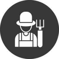 Farmer Glyph Inverted Icon vector