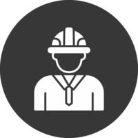 Engineer Glyph Inverted Icon vector