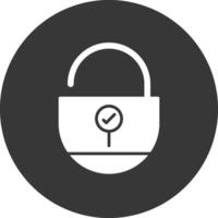 Lock Glyph Inverted Icon vector