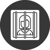 Prisoner Glyph Inverted Icon vector
