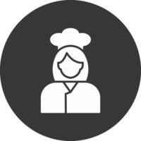 Chef Glyph Inverted Icon vector