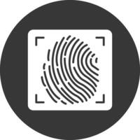 Fingerprint Glyph Inverted Icon vector