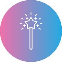 Magic Wand Line Gradient Circle Icon vector