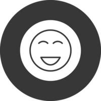 Happy Glyph Inverted Icon vector