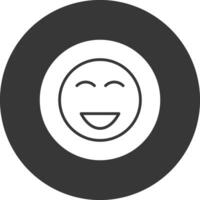 Happy Glyph Inverted Icon vector