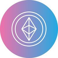 Ethereum Line Gradient Circle Icon vector