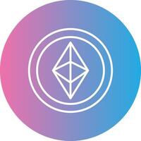 ethereum línea degradado circulo icono vector