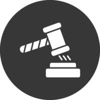 Gavel Glyph Inverted Icon vector