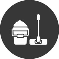 Mop Glyph Inverted Icon vector