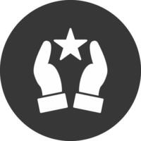 Hands Glyph Inverted Icon vector