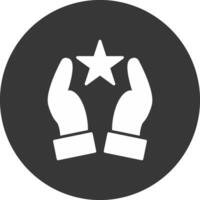 Hands Glyph Inverted Icon vector