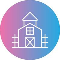 Farmhouse Line Gradient Circle Icon vector