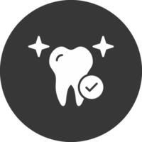 Healthy Tooth Glyph Inverted Icon vector