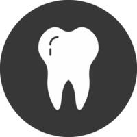 dental glifo invertido icono vector