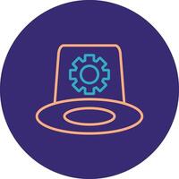 Whitehat Line Two Color Circle Icon vector