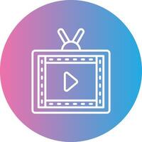 Live Stream Line Gradient Circle Icon vector