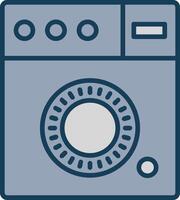 Washing Machine Line Filled Grey Icon vector
