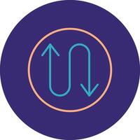 Zigzag Arrow Line Two Color Circle Icon vector