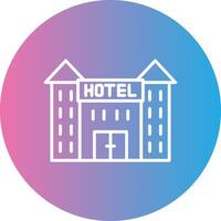 hotel línea degradado circulo icono vector