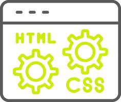 línea de desarrollo web icono de dos colores vector