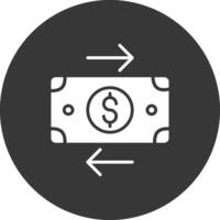 Bank Transfer Glyph Inverted Icon vector