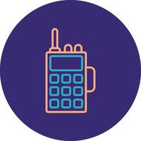 Walkie Talkie Line Two Color Circle Icon vector