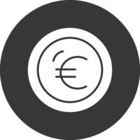 Euro Glyph Inverted Icon vector