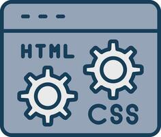 Web Development Line Filled Grey Icon vector