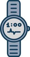 Watch Line Filled Grey Icon vector