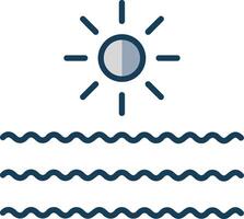 Waves Line Filled Grey Icon vector