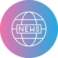 World News Line Gradient Circle Icon vector