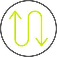 Zigzag Arrow Line Two Color Icon vector
