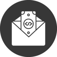 Paycheckss Glyph Inverted Icon vector