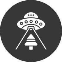 Ufo Glyph Inverted Icon vector