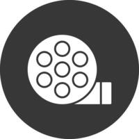 Reel Glyph Inverted Icon vector