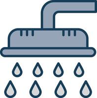 Shower Line Filled Grey Icon vector