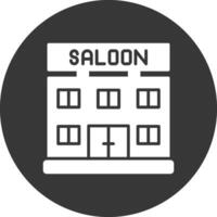 Saloon Glyph Inverted Icon vector