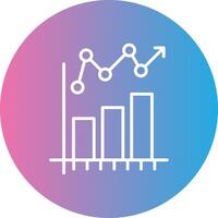 Statistical Chart Line Gradient Circle Icon vector