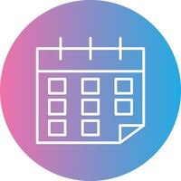 Calendar Line Gradient Circle Icon vector