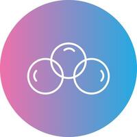 Overlapping Circles Line Gradient Circle Icon vector