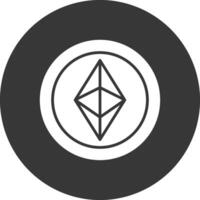 Ethereum Glyph Inverted Icon vector
