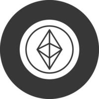 ethereum glifo invertido icono vector