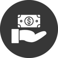 Give Money Glyph Inverted Icon vector