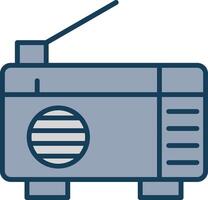 Radio Line Filled Grey Icon vector