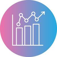 Bar Chart Line Gradient Circle Icon vector