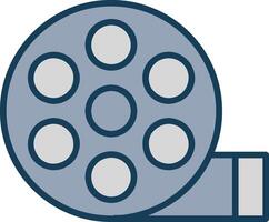 Reel Line Filled Grey Icon vector