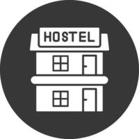 Hostal glifo invertido icono vector