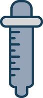 Pipette Line Filled Grey Icon vector